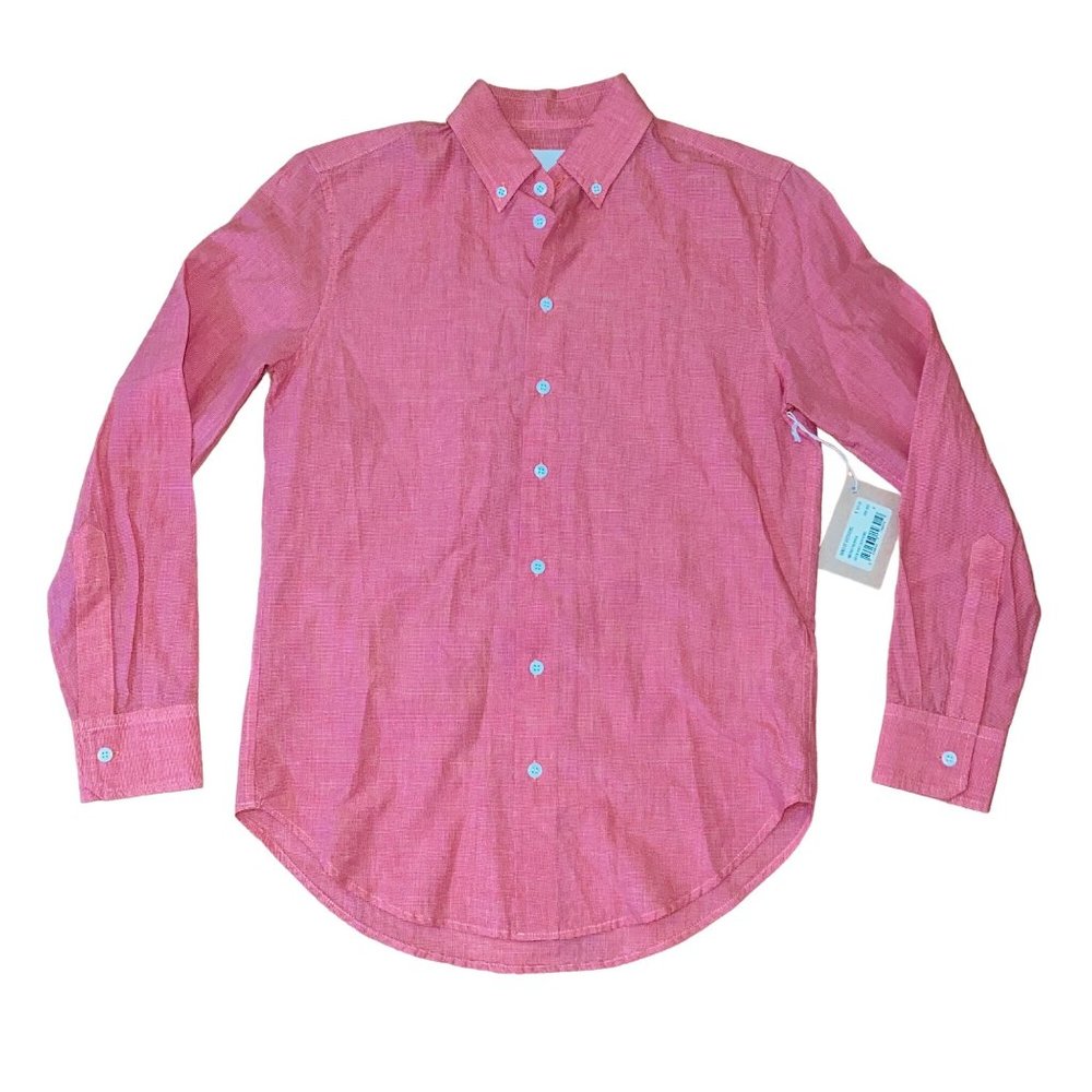 Band of Outsiders Button Down Dress Shirt True Red Size XS Mens Boyfriend Check